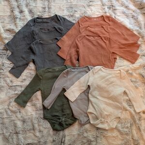 Cloud Island Waffle Knit Long Sleeve Bodysuit Onesies Baby Bundle 3-6 Months